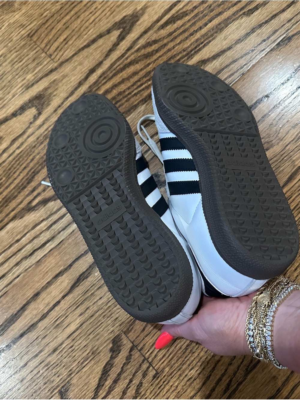 adidas Samba White and Black Leather Sneakers - Picture 4 of 6